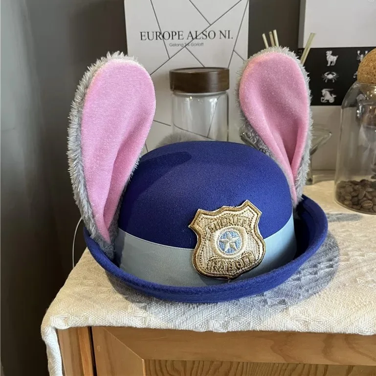 Cartoon Zooto2 Judy Cosplay Prop Judy Hopps Hat Judy Rabbit Officer Hat Hairpin Rabbit Brooch For Hallowmas Party Adult Comicon
