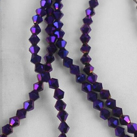 Sale Purple Metallic Color 100pcs 4mm Bicone Austria Crystal Beads Charm Glass Beads Loose Spacer Bead for DIY Jewelry Making