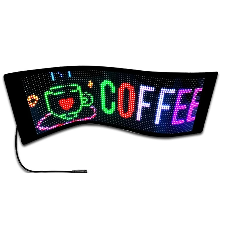 Car LED Screen Signage Flexible Display Scrolling Information Advertising Light Board Rear Window Animation Panel,B Parts