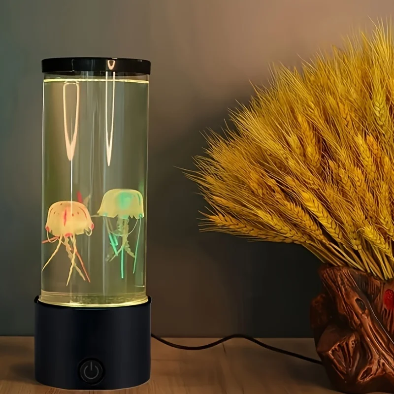 7 Colors LED Jellyfish Lava Lamp Creative Ocean Themed Mood Night Light USB Powered Desktop Decor Lamp for Home Decoration Gift