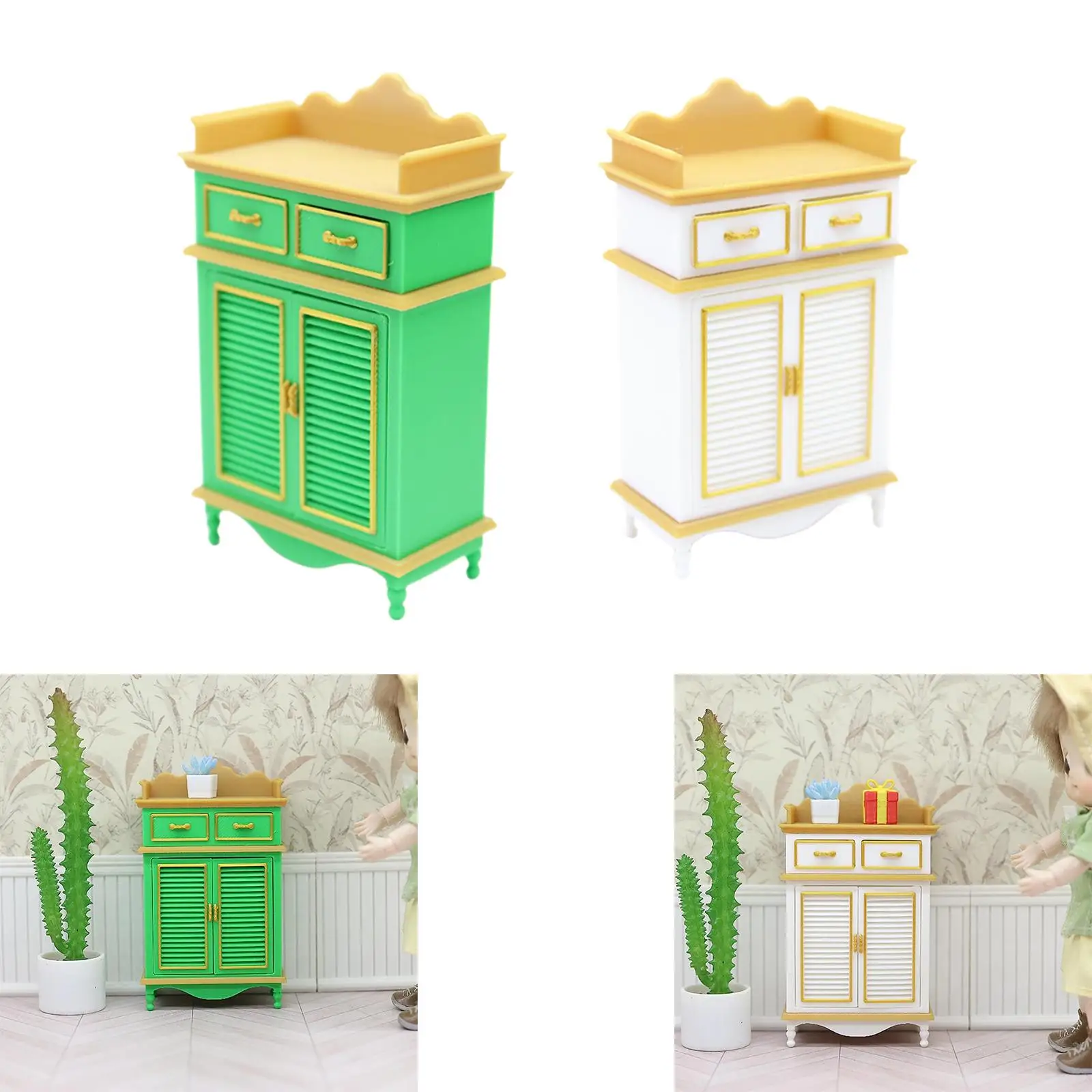 

1/12 Scale Dollhouse Miniature Cabinet,Decorative,Tiny Micro Scene Decoration Lightweight Sturdy Dollhouse Furniture