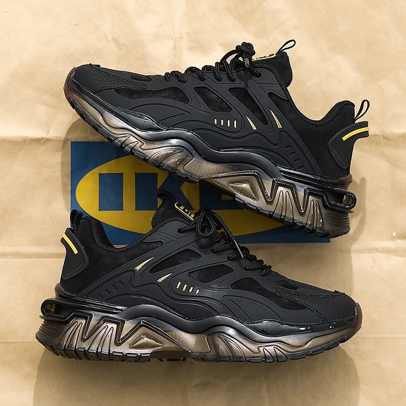 Men's Casual Sports Shoes, Suitable for All Seasons, Large Size Men's Everyday Footwear, with Thick-Soled Cushioning and Low-Top Design, Both Stylish and Practical, Ideal for Commuting; Reinforced Shoelace Design, Non-Slip and Wear-Resistant.