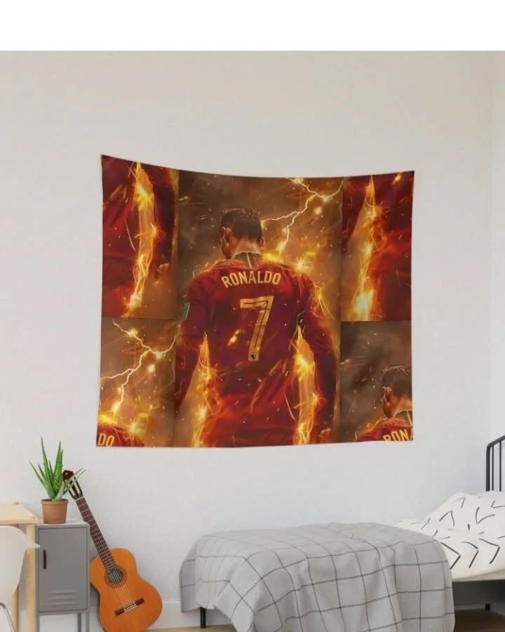 Cristiano Ronaldo (Portuguese Football Superstar) Decorative Wall Tapestry – Aesthetic Home Decor for Living Room or Bedroom