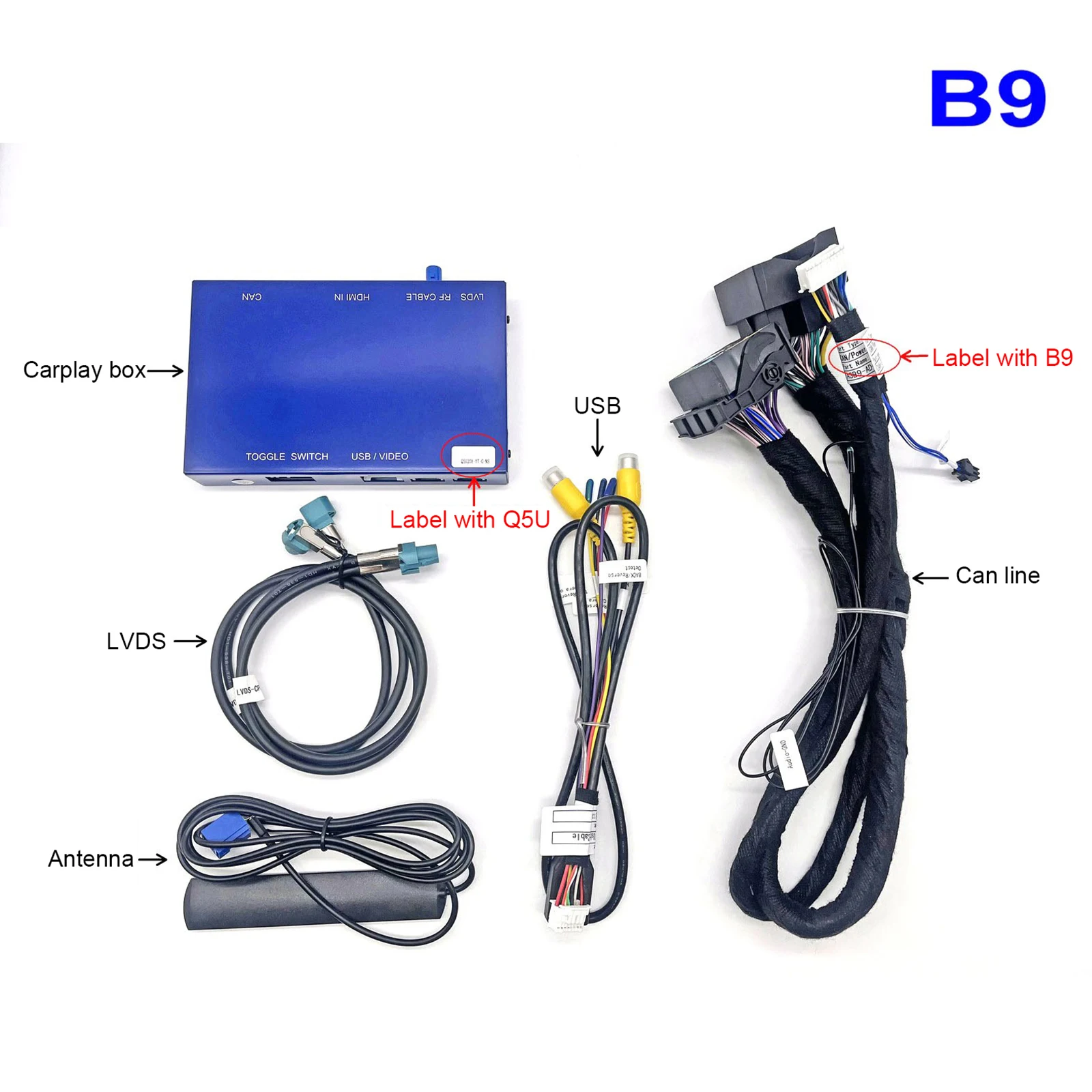 

Wireless CarPlay Android Auto Receiver Module Decoder Box for Audi A3 S3 Q2L A4 A4L A5 S5 Q7 2011-2019 Interface Retrofit System