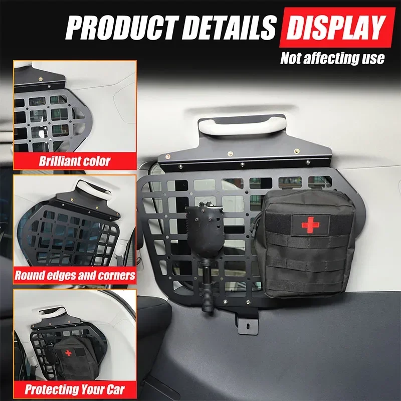 For Toyota Land Cruiser Prado 150 2010-2023 Aluminum alloy black car trunk bag racks on both sides car modification accessories