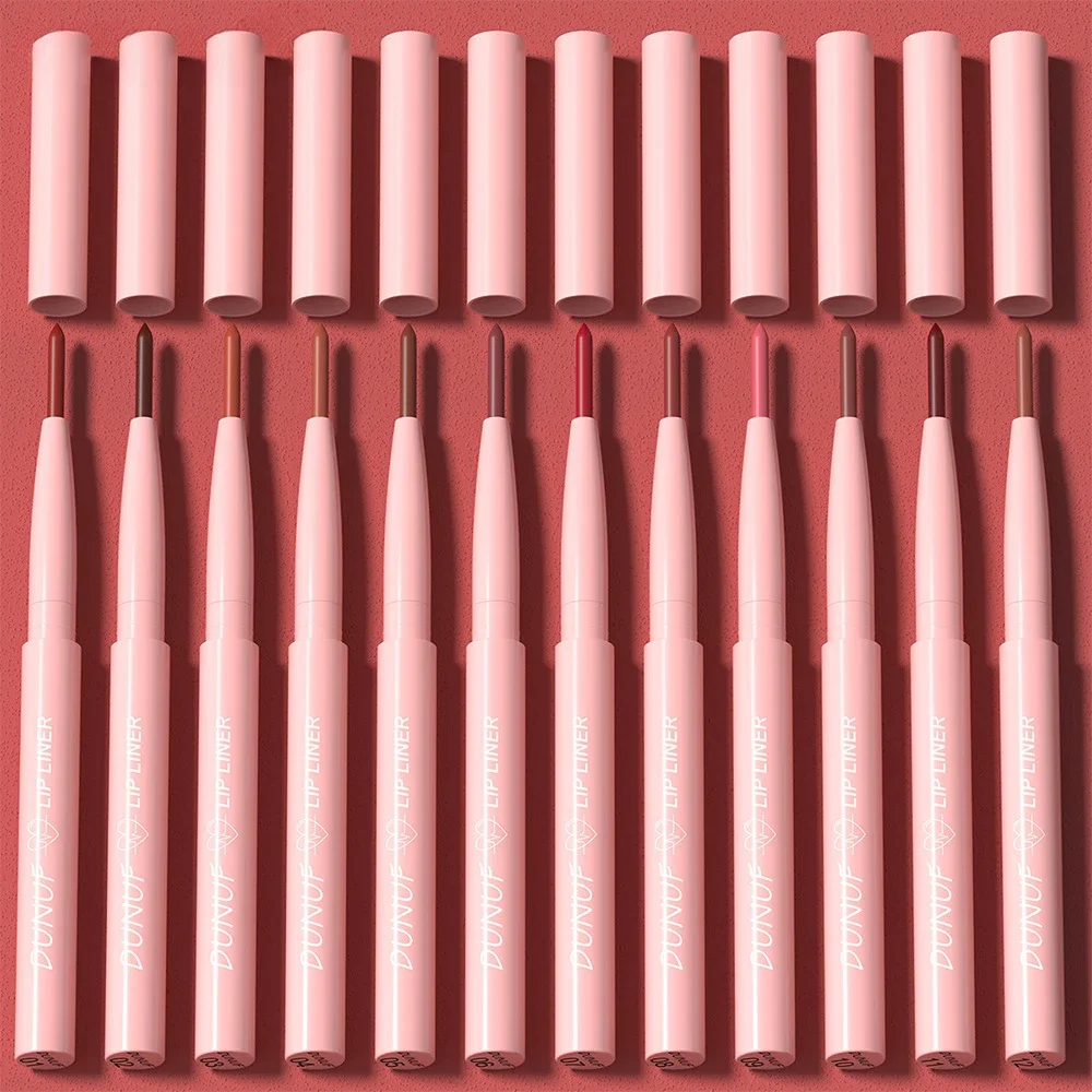 Labios mancha impermeable Natural Delgado delineador de labios maquillaje cónico delineador de labios lápiz mate cremoso relleno de larga duración marrón desnudo