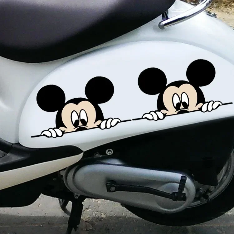 Disney Mickey Minnie Car Rearview Mirror Stickers Anime Cartoon Creative  Creative Car Stickers for Scratch Prevention