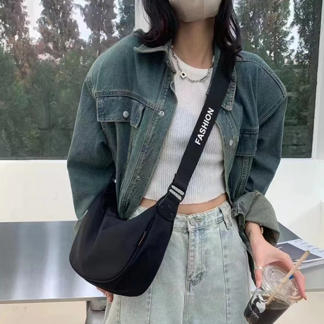 2025 new Oxford cloth dumpling bag large capacity wide shoulder strap single shoulder cross-body bag fashionable couple bag