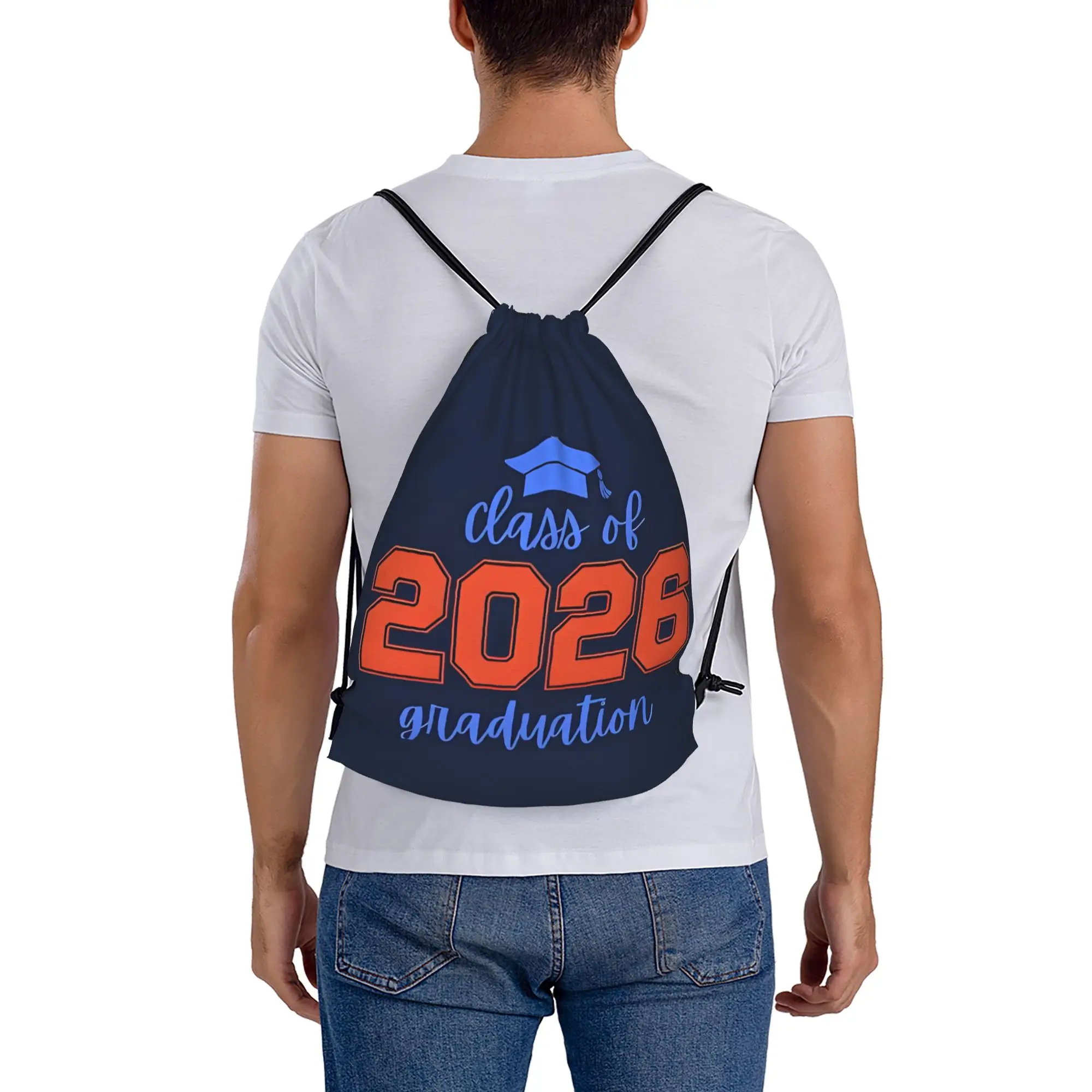 Class Of 2026 Green Graduation in 2026 Drawstring Bags Hiking Unisex Storage Organize Bundle Pocket Rope Bag