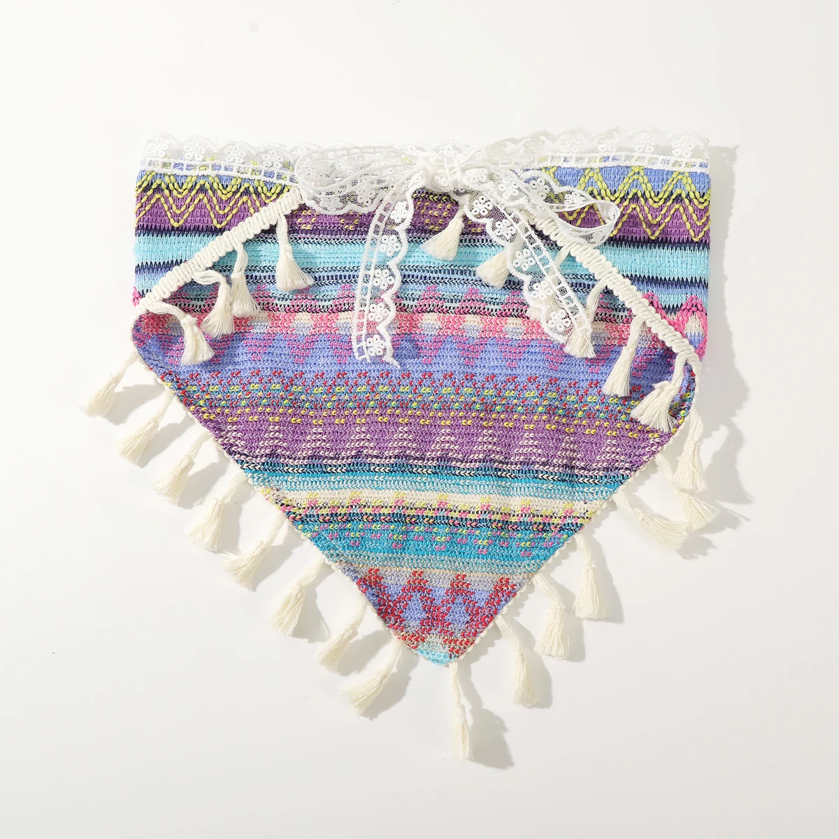 Folk-custom Triangle Headscarf Headbands Boho Tassel Hair Bandana Hair Kerchief Hair Scarves for Women Hair Accessories