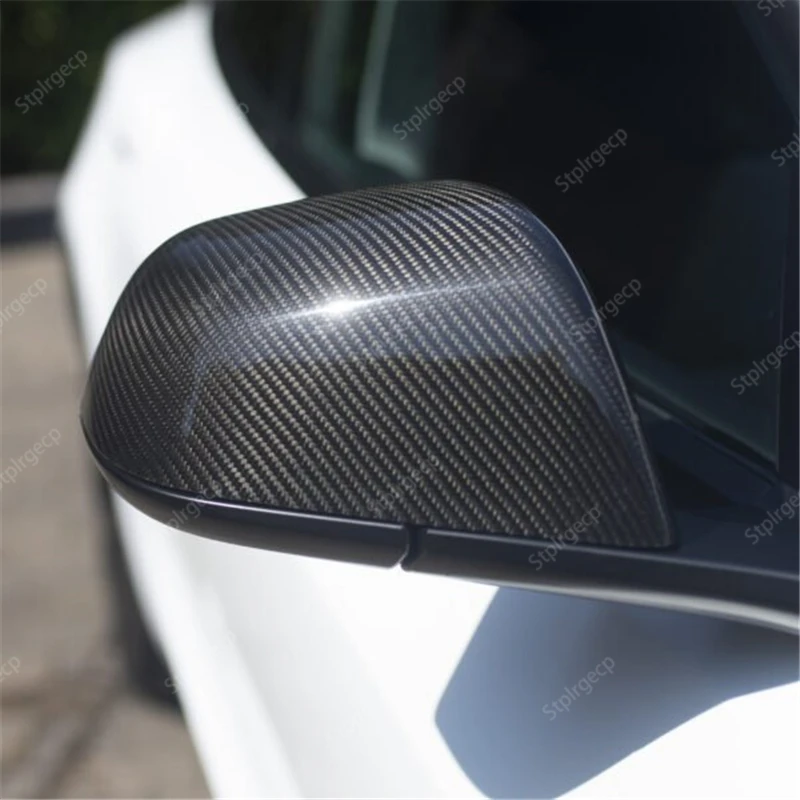 Echte echte koolstofvezel achteruitkijkspiegel zijspiegel case cover cap voor Tesla TESLA MODEL Y Model 3 Model X Model S accessoires