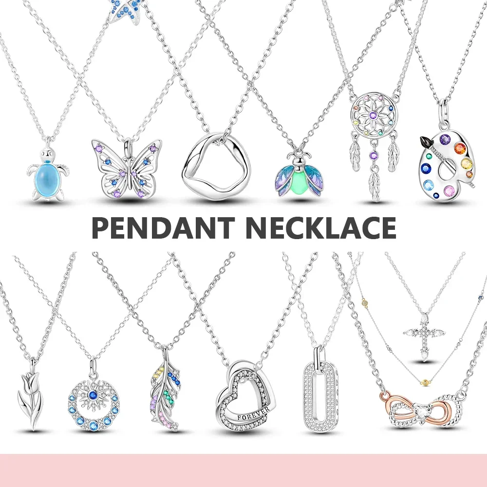 

Necklaces for Women Circle Chain Luminous Necklace Firefly Zircon Feather Love Pendant Luxury Fashion Anniversary DIY Jewelry