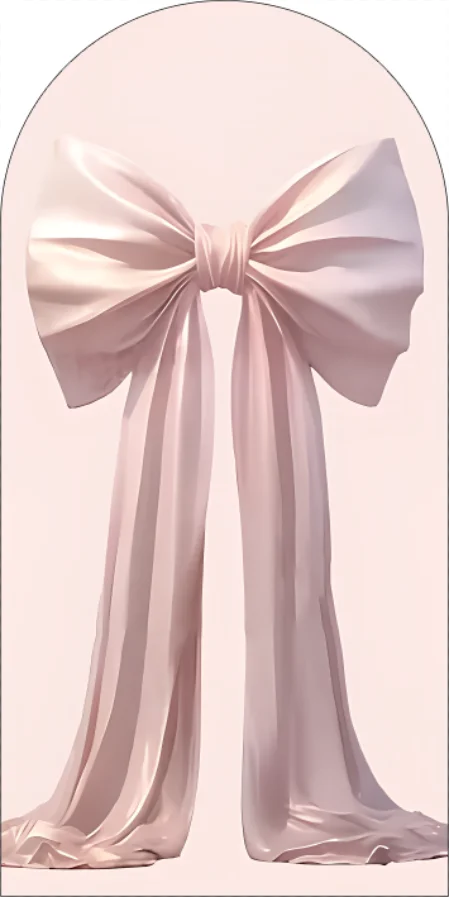 Mehofond Large Pink Bow Arched Wall Backdrop Cover Girl Birthday Party Pregnant Portrait Wedding Background 2-sided Decoration