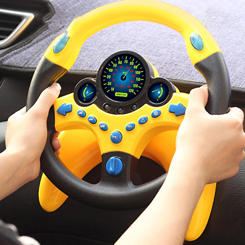 Autospeelgoed Simulatie Stuurwiel voor kinderen Geluid en lichtgeel kind