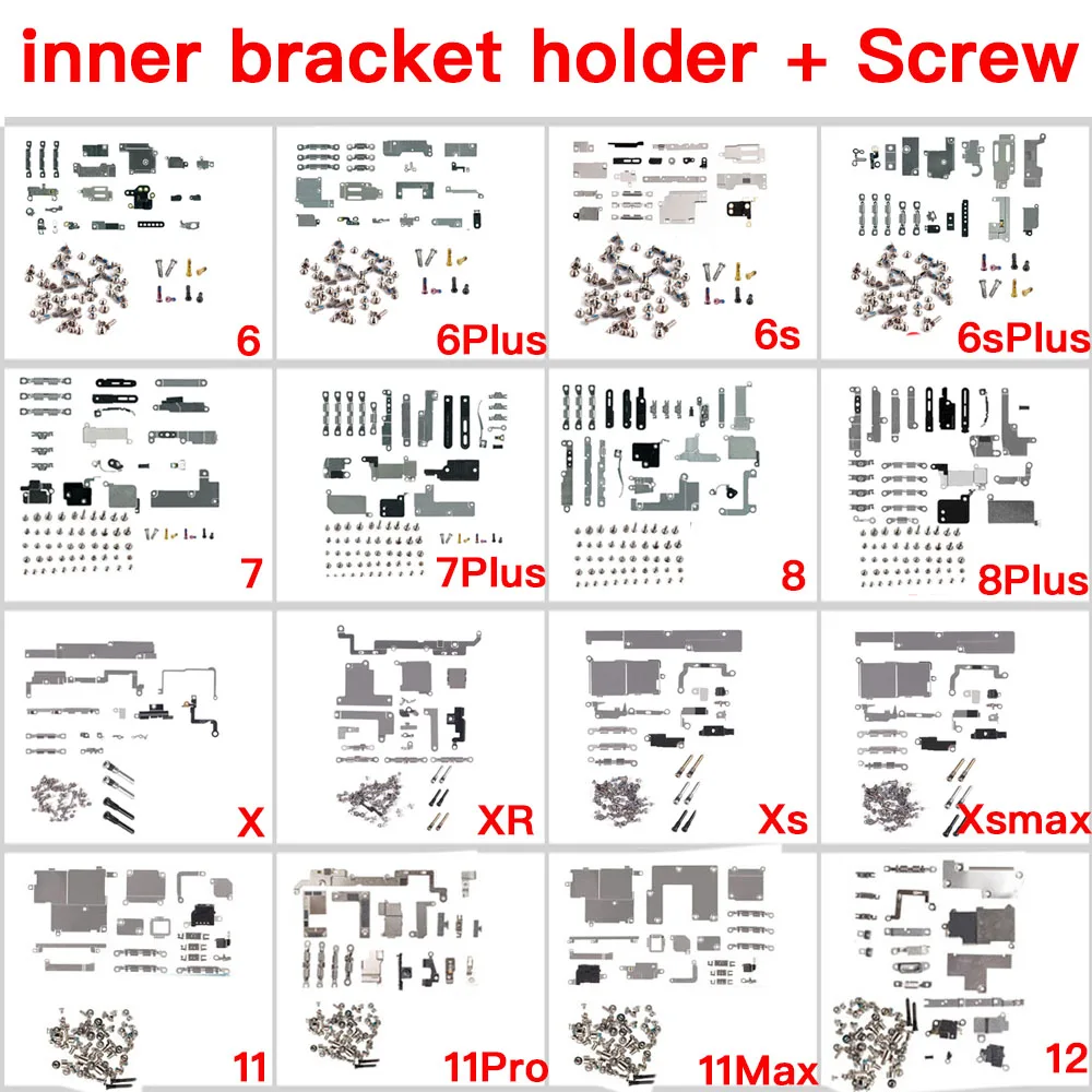 Inner Small Metal Parts Replacement For iPhone 6 7 8 X XR XS 11 Pro Max Bracket Holder With Full Set Screws