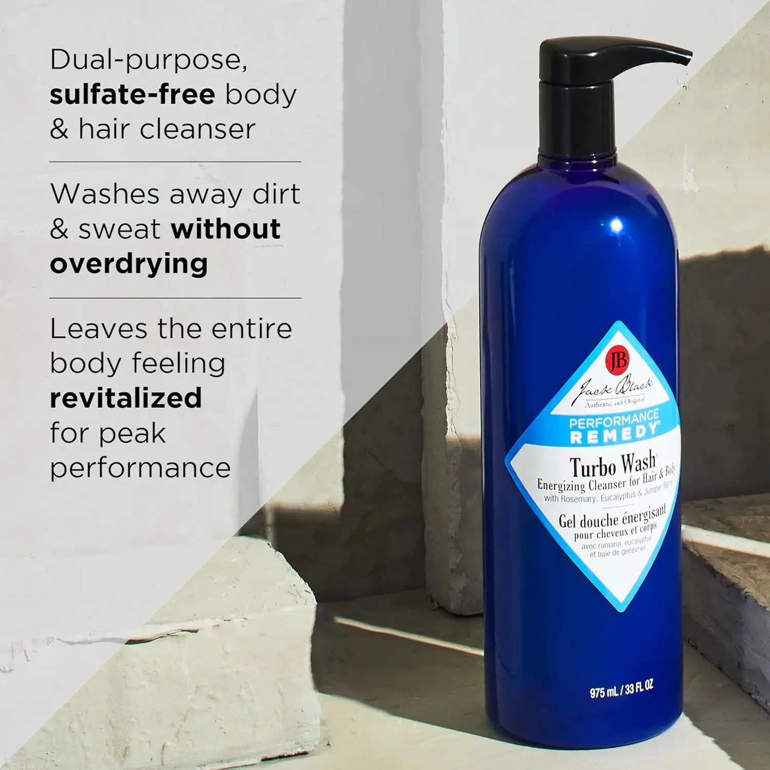 Turbo Wash Energizing Cleanser for Hair & Body – Men’s Hair & Body Wash Set, Men’s Cleanser, Facial Body Cleanser