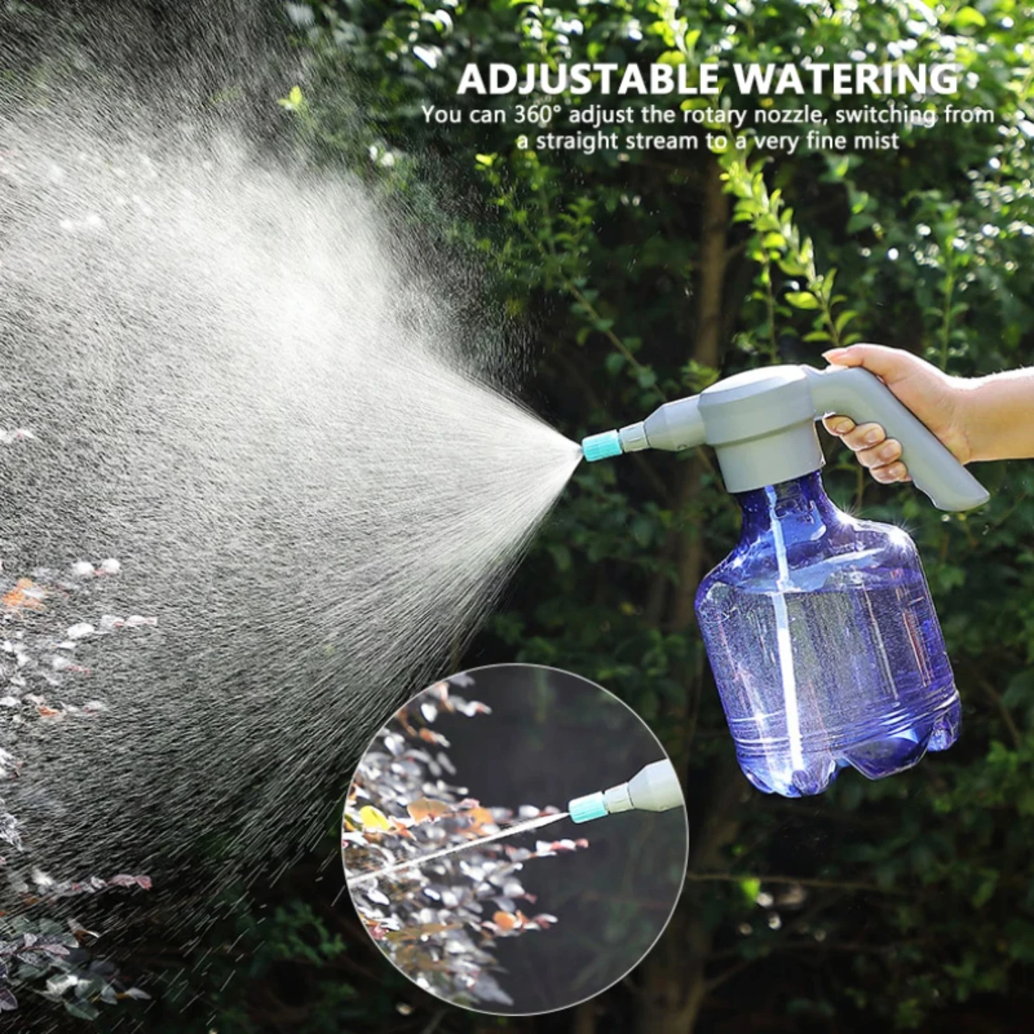 3L/2L  Spray Bottle Gardening Rechargeable Automatic Watering Can Household Sprayer With Adjustable Nozzle Sprinkler