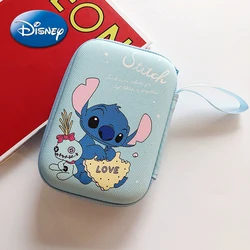 Disney Stitch Mickey Charger Data Line Storage Bags Minnie Cartoon Phone Cable USB Earphone Box Square High Capacity Coin Purse