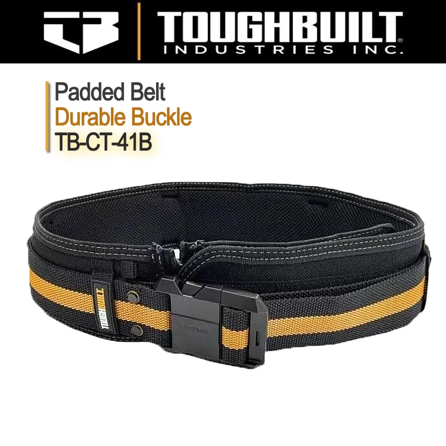 Imagem -05 - Toughbuilt Tb-ct41b Cinto Acolchoado para Profissionais Fivela de Aço Fivela Resistente Suporte Traseiro para Cintura Bolsa Clip Tech Hubs