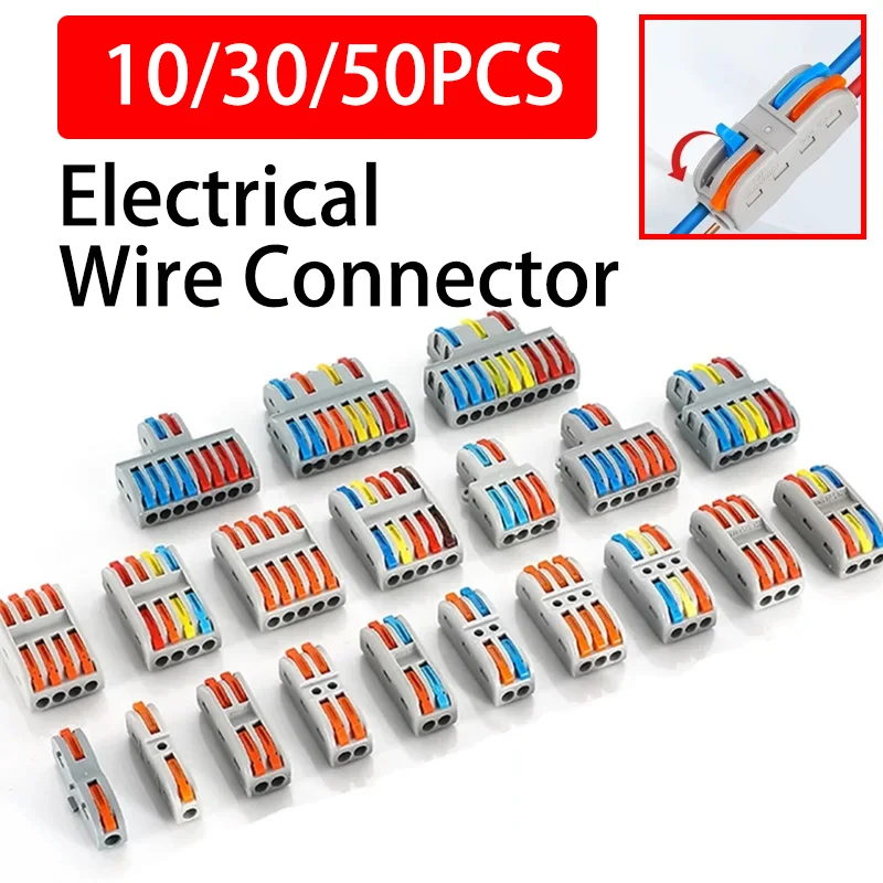 

1-дюймовый многоразъемный разъем для электрических проводов, клеммная колодка, универсальные кабельные разъемы для быстрой проводки для кабельного подключения