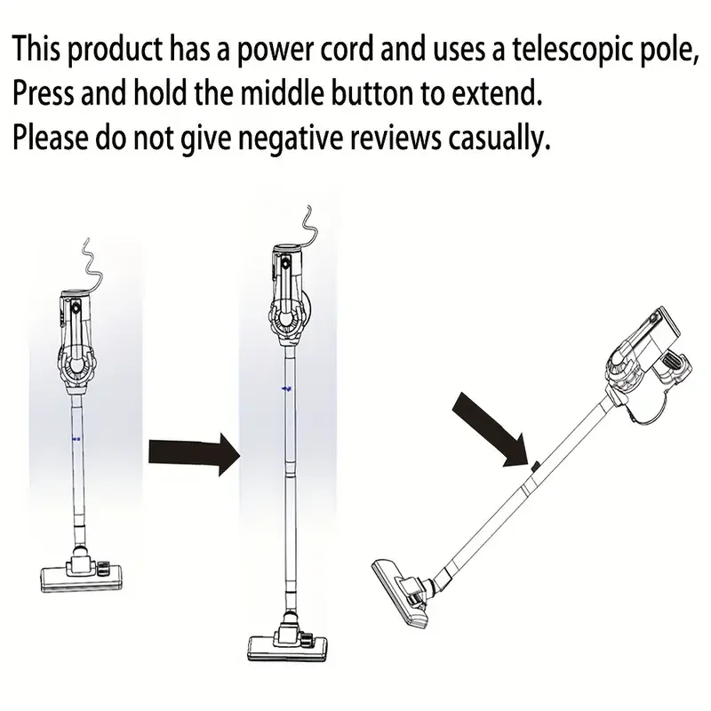 مكنسة كهربائية محمولة بسلك 600 وات، شفط 18 كيلو باسكال، منخفضة الضوضاء 48 ديسيبل 4 في 1، تصميم عصا خفيف الوزن، محمول للاستخدام المنزلي #3