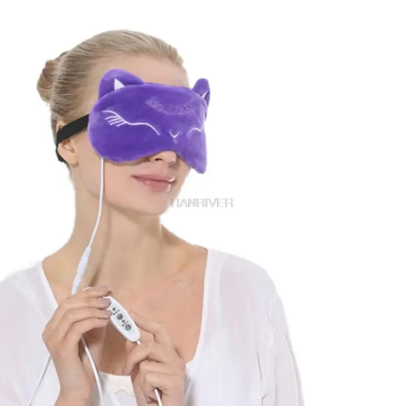 HANRIVER Use USB to heat the steam shield eye mask Lovely cartoon sleep heat apply eye mask to relieve eyes tired dark circles