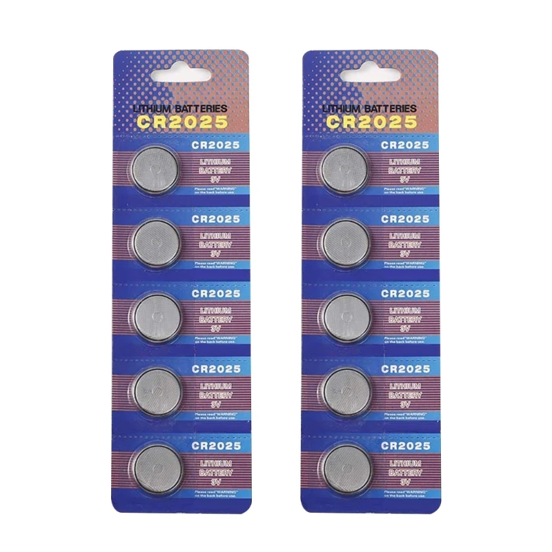 بطاريات خلية بأزرار 3 فولت ، بطاريات للساعات الحاسبة ، خرج ثابت ، 5 وصنع الليثيوم ، 10 ، CR2025