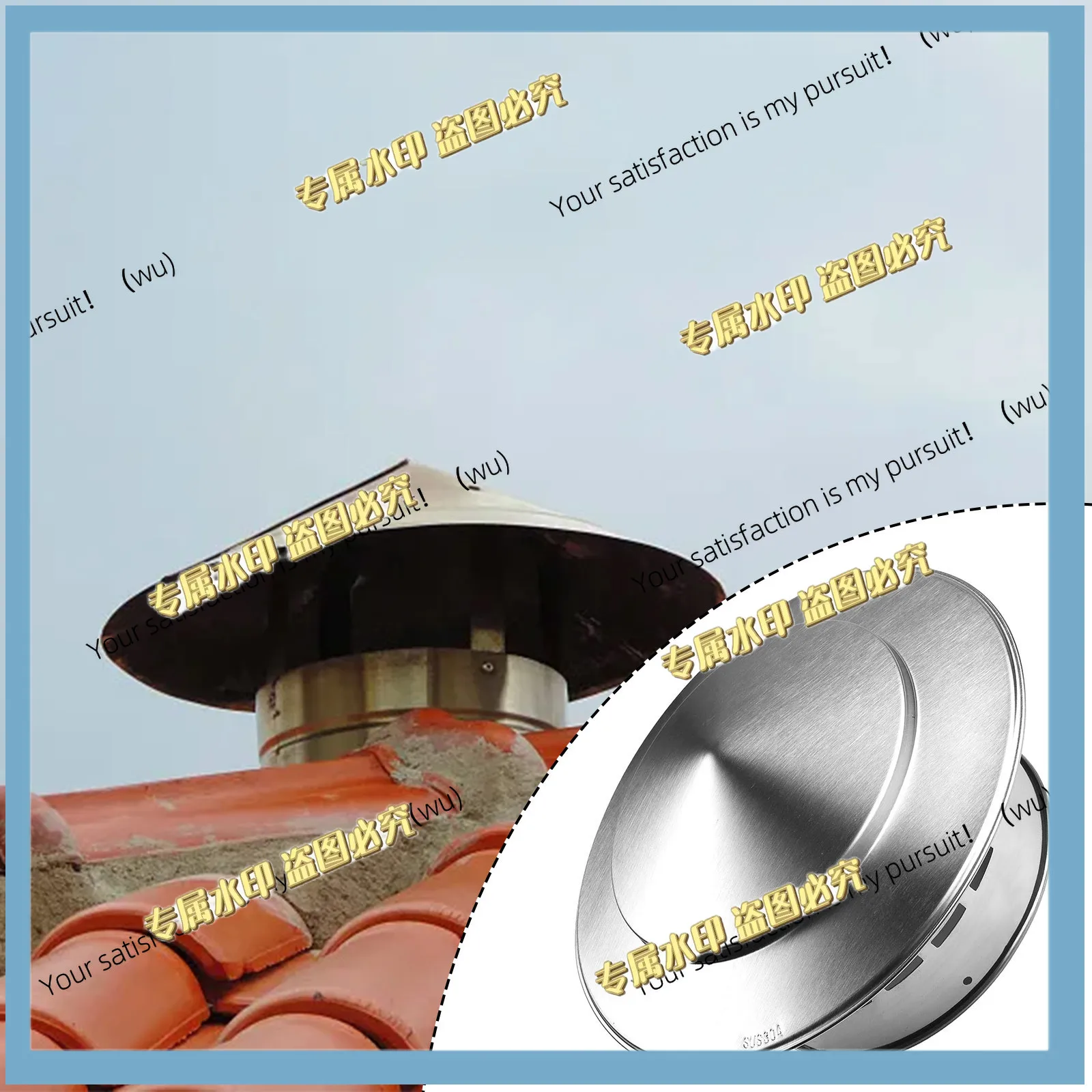 75-200Mm stainless steel chimney cap, exterior wall out trend roof duct exhaust hood