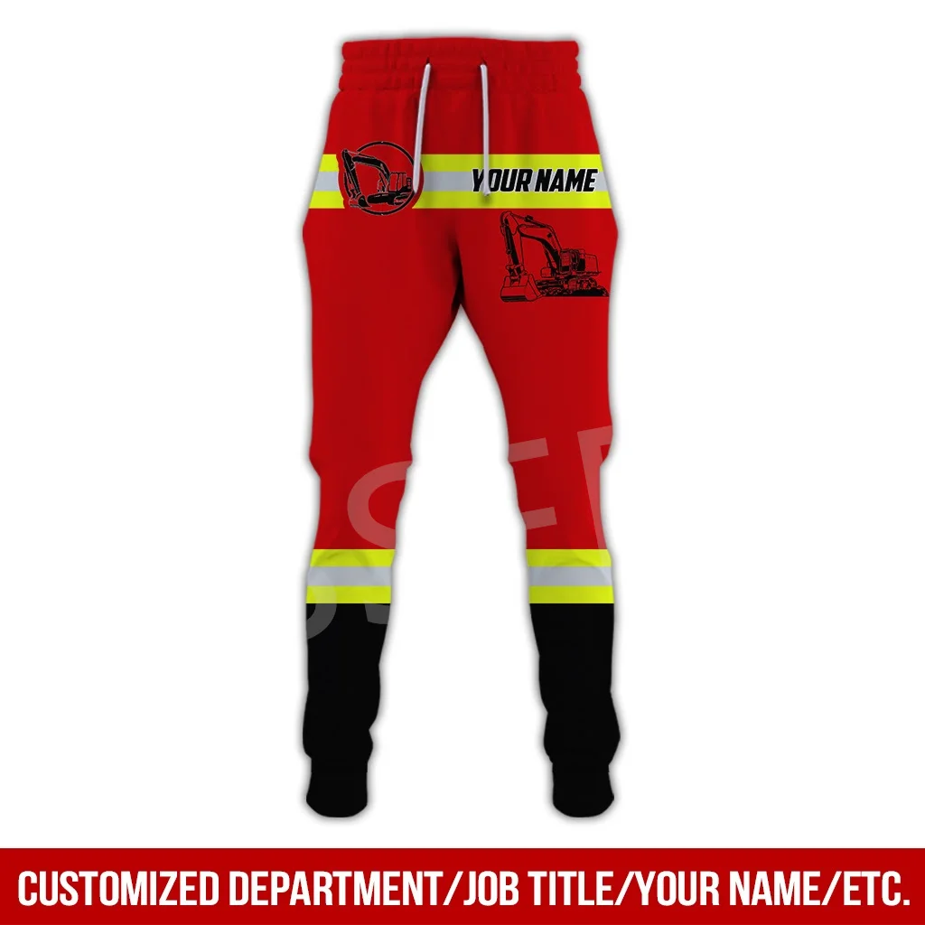 Tessffel Cosplay Crane Heavy Equipment Operator Worker Customize Name 3DPrint Casual Trousers Streetwear Loose Sports Pants A4