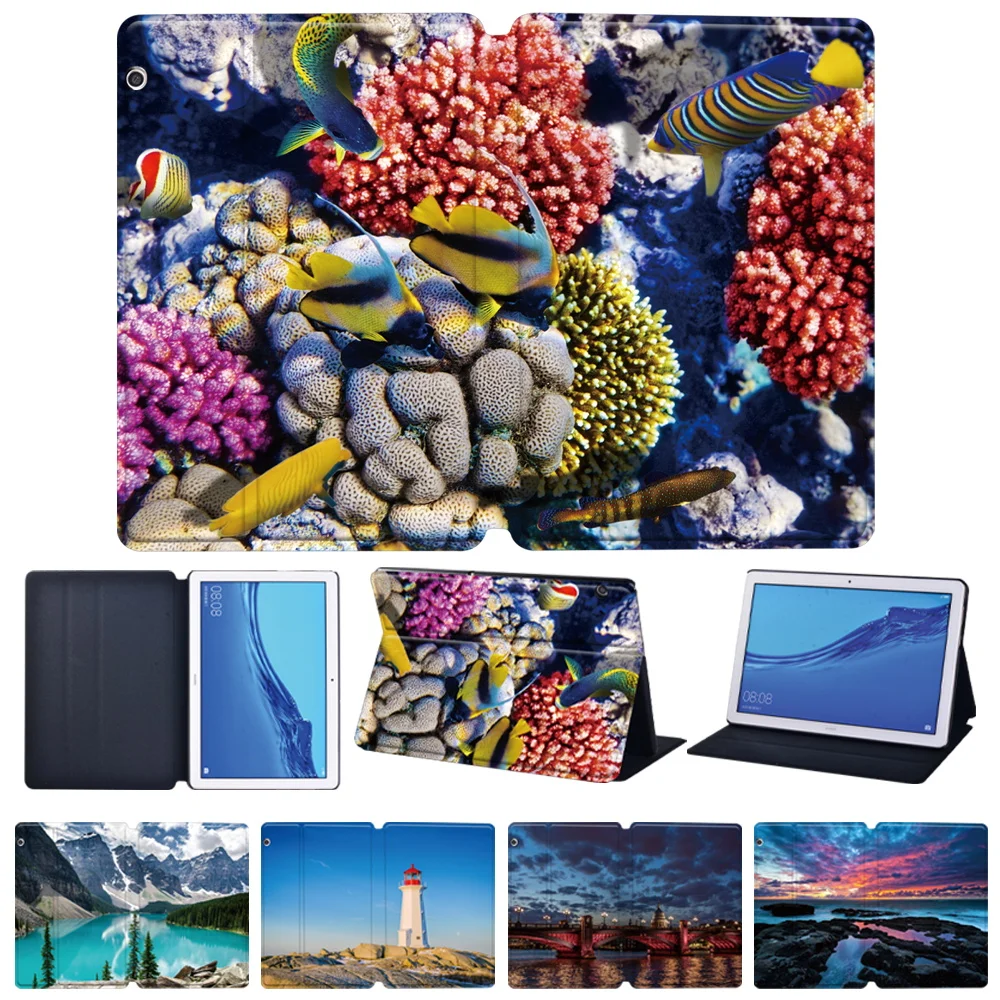 

Cover for Huawei MediaPad T3 8.0 T3 10 9.6" T5 10 10.1" Folding Folio Tablet Cover MediaPad M5 Lite 8 M5 10.8" M5 Lite 10.1 Case