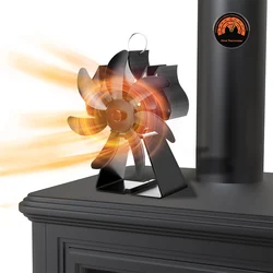 7 Leaves Large Air Capacity Stove Fan Heat Powered Silent Stove Top Fan Suitable For All Stoves For Wood/Log Burner/Fireplace