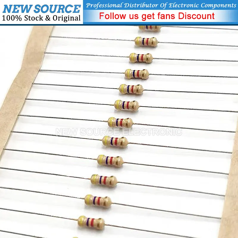 100pcs/lot 1/4W Carbon Film Resistor 5% 1R-10M 0R 10R 22R 47R 100R 220R 470R 1K 3.3K 10K 47K 100K 220K 47 100 150 Ohm 0.25W new image 3