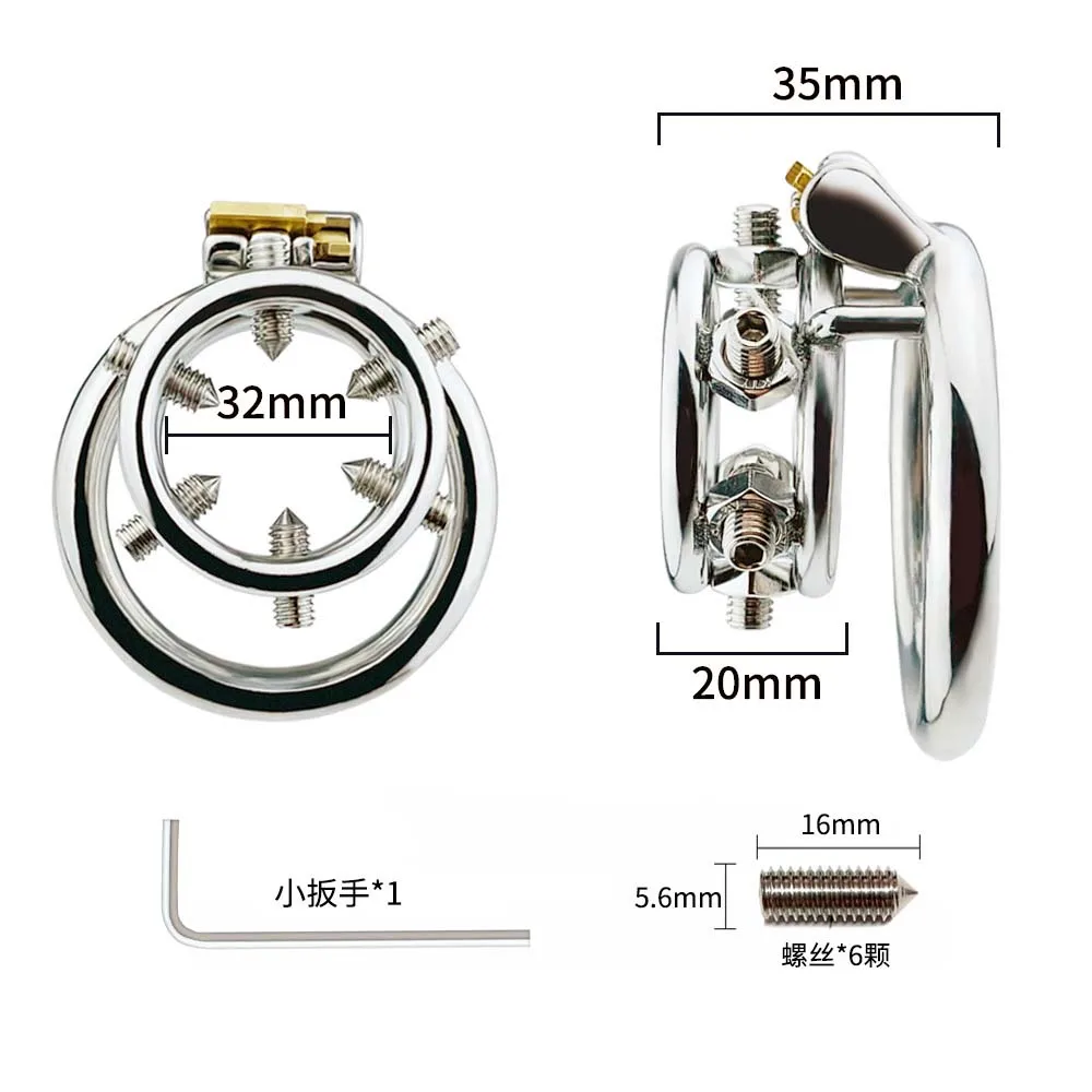 BDSM Spiked Masochism Stainless Steel Male Chastity Cage Penis Ring Cock Cage Gratification SexToys ForMen Penis Sleeve Sex Shop