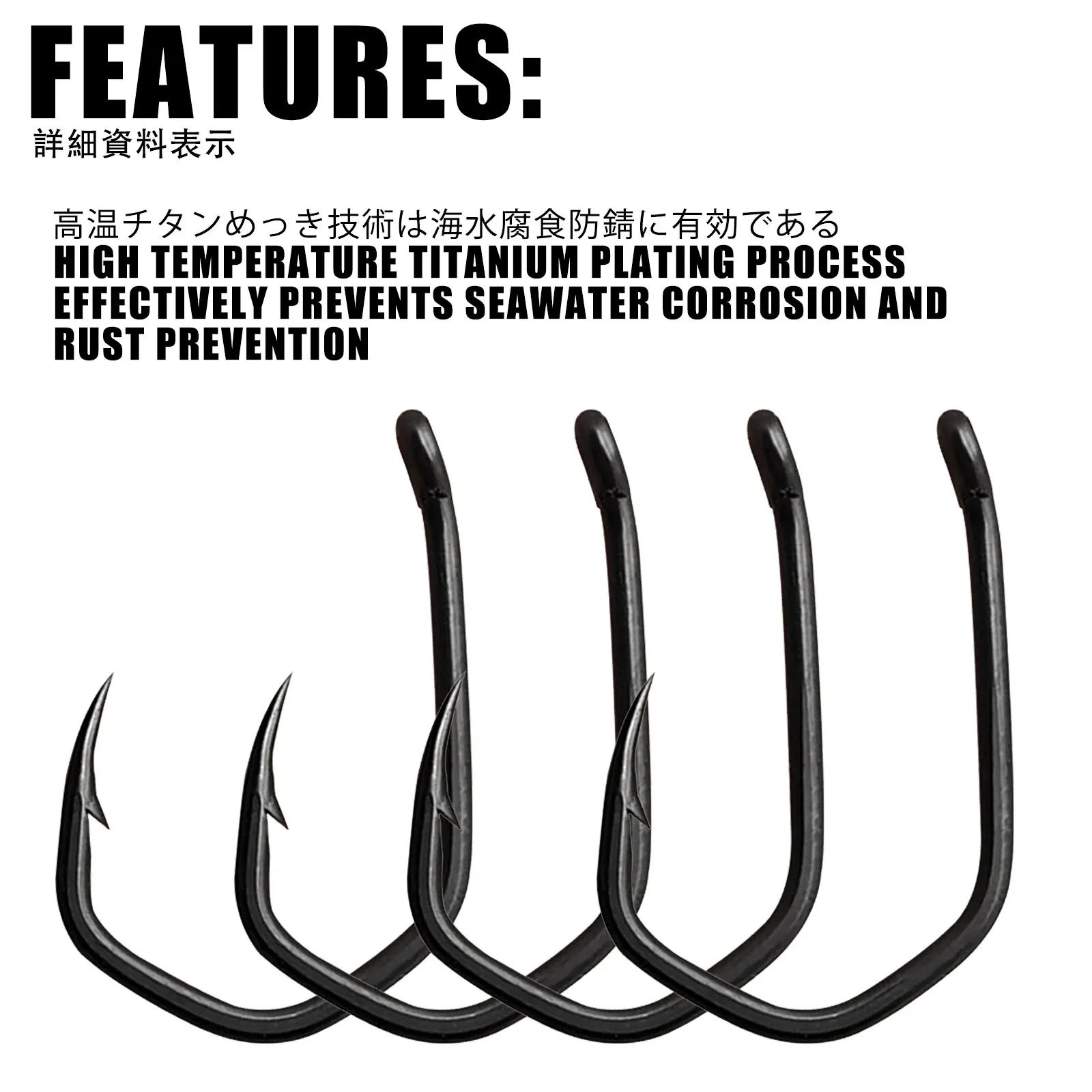 50pcs Carp Fishing Hook Barbed Coated PTFE Coating High Carbon Stainless Steel Eyed Fish Hooks Pinpoint Claw Hooks Fishing Tools