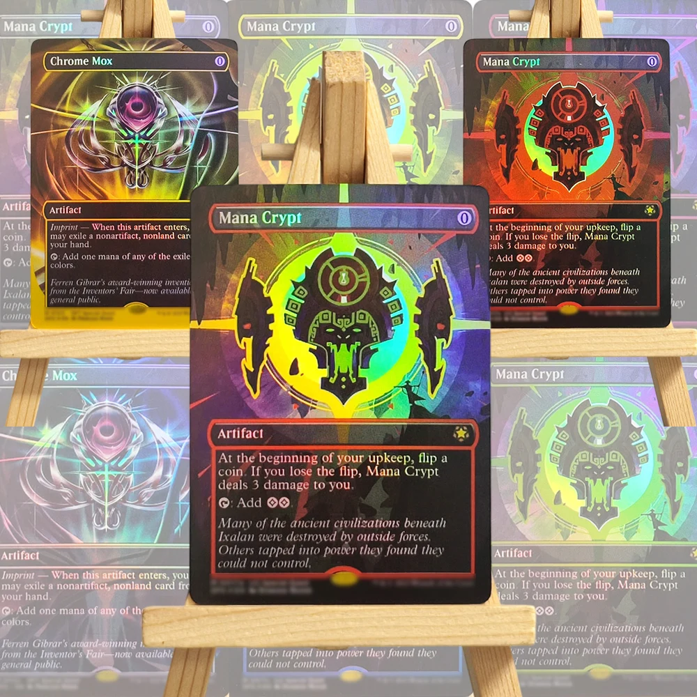 

Коллекционные карты SPG TCG: самодельные магические карты на английском языке (Mana Crypt 017, 017a, 017b, 017c, 017e, 017f, 017e, 092, 102) – коллекционная игровая карточная игрушка