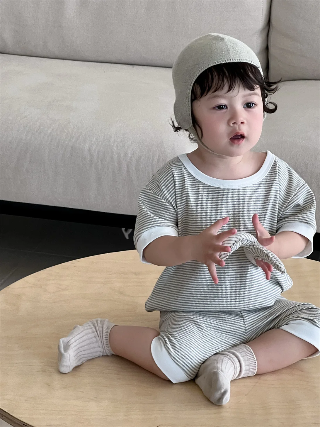 

2025 Summer New Baby Short Sleeve Clothes Set Boys Casual Striped T Shirts + Shorts 2pcs Suit Infant Toddler Cotton Outfits