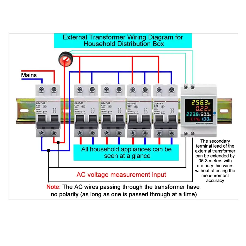 Cyfrowy miernik energii Tester Monitor energii elektrycznej AC40V ~ 300V 100A Amperomierz Woltomierz mocy Napięcie Watomierz częstotliwości Multimetr