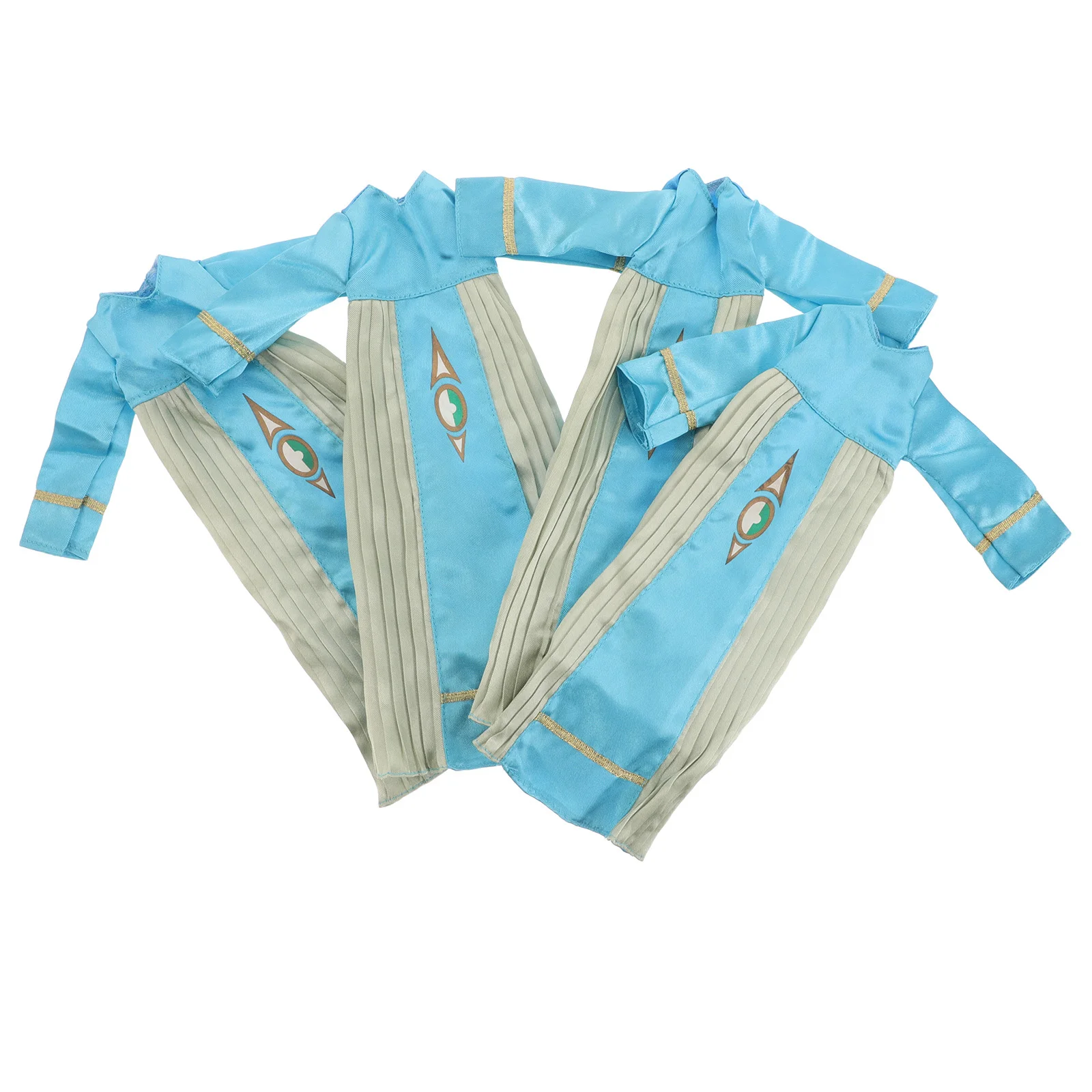 

4Pcs Islamic Thobe Outfit Baby Blue for 11 Inch Muslim Clothes Modest Eid Dress Wardrobe Set Dress Clothing