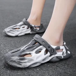 Male and Female Couple Slippers, Summer Soft EVA Beach Hole Shoes, Outdoor Slippers, Anti Slip Personalized Hollow Shoes