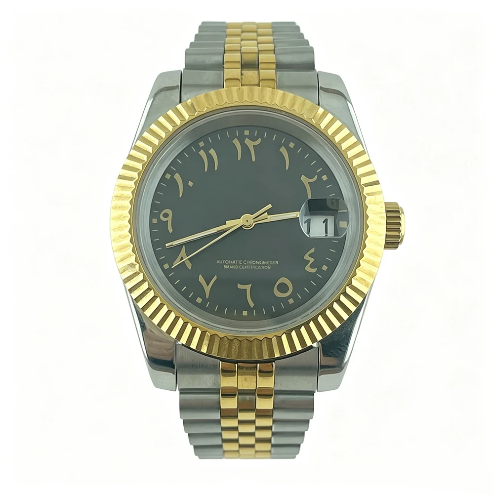 OUMASHI 36mm/39mm Men luxury Watch Black Dial Arabic Numbers NH35 Automatic Men Watch Sapphire Stainless Steel 100M Waterproof