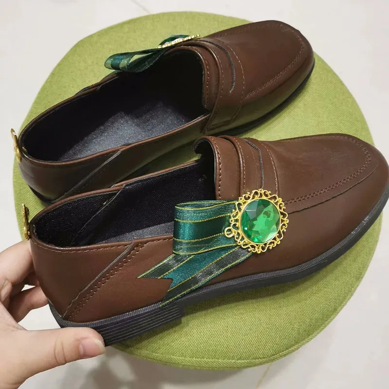 2025 이이 겐신 임팩트 벤티 코스프레 신발 로리타 PU 가죽 부츠 바바토스 할로윈 파티 소품