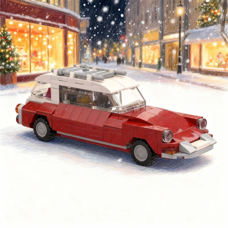 

Набор из 198 деталей MOC Citroën DS 19: Модель автомобиля для сборки, DIY подарок, креативный коллекционный декор, премиум-класс для взрослых и детей, украшение для стола