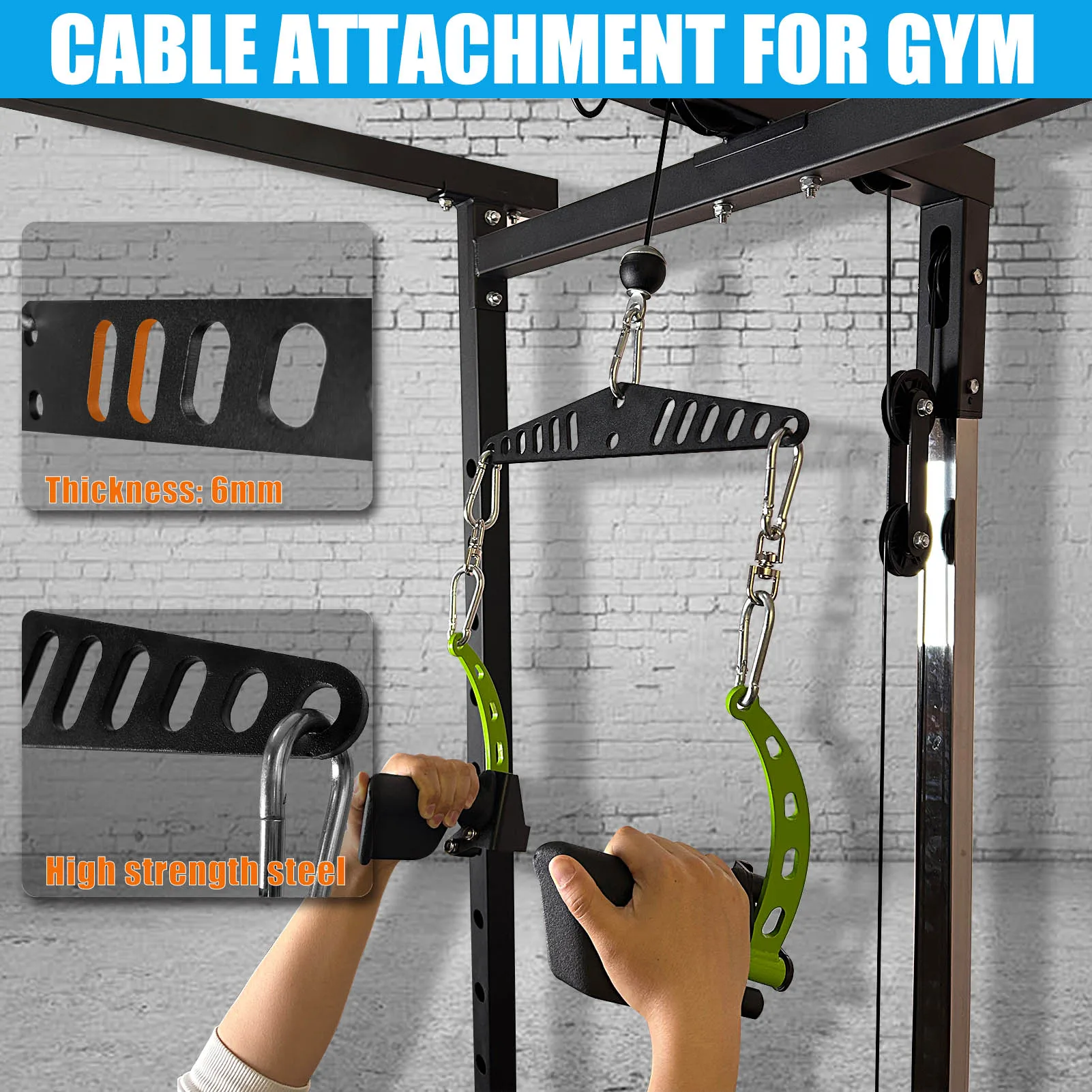 Multi-Grip LAT Pull Down Bar for Home Gym Fitness  Spreader Plate LAT Pulldown Attachments F Pulley System Cable Machine Handle