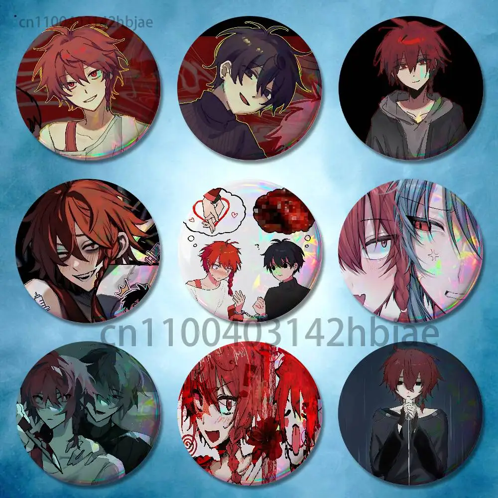 Z-Zeno Remake Haru Aki Enamel Pin Tinplate Round Brooch Cosplay Nijigen Otaku Culture Badges 58mm 44mm 32mm 75mm 25mm