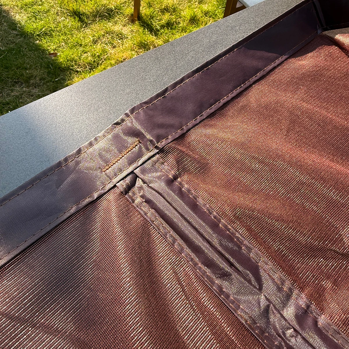 Coffee Square Hole Premium Polyester Magnetic Mosquito Door Screen, Breathable Clear View, Pet-Friendly for Home & Bedroom