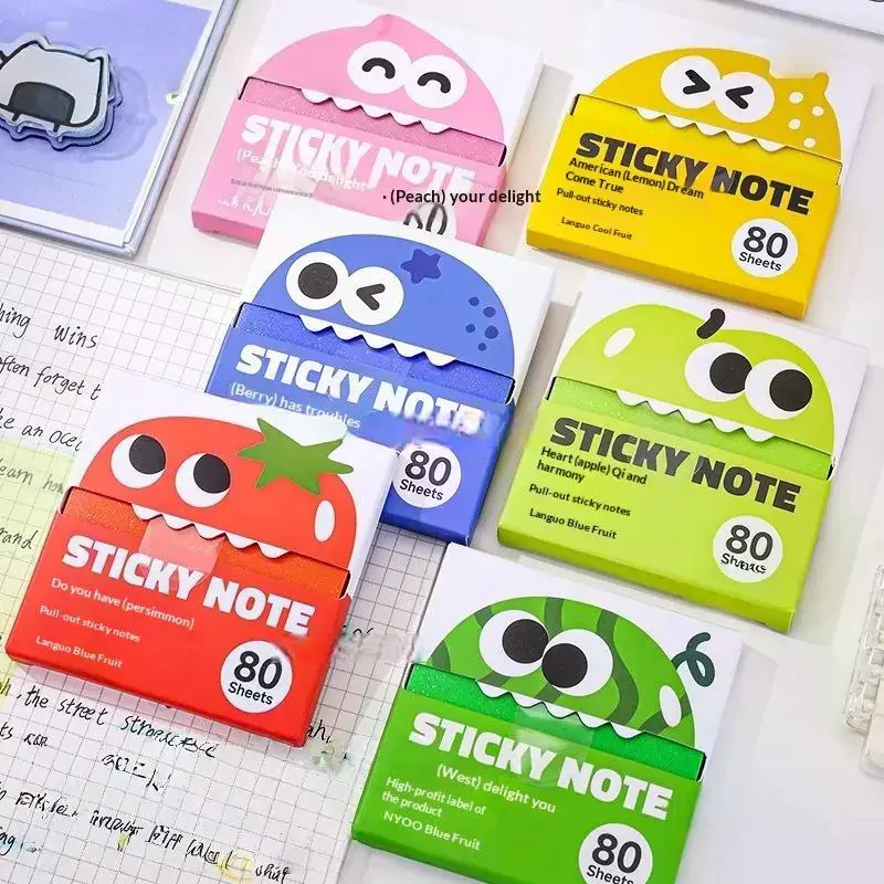 ​80 Sheets/Box Self-Adhesive Memo Pads Pull-Type Sticky Note Pearlescent Transparent Paper For Office & School Stationery Supply