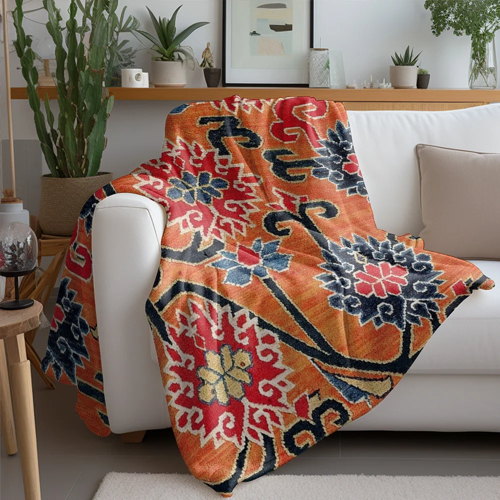 Turkish Kilim Rug Vintage Ethnic Pattern Handmade Wool Shaggy Floor Carpet Home Decor Cushion Cover Bedspread