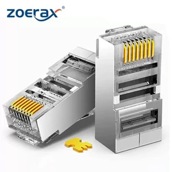 ZoeRax-Connecteur de câble Ethernet, connecteurs CriAJUTP, prise réseau, Cat6, Catinspectés, extrémités RJ45, 50 pièces