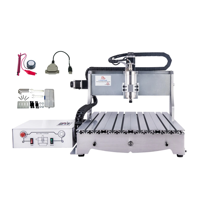 LY CNC Router 6040 3-4 Axis 0.8KW 1.5KW 2.2KW USB LPT 2 In 1 Z-Axis Height 60-120mm Metal Engraving Wood Milling Cutting Machine