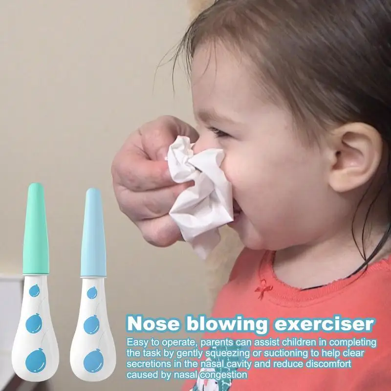 Kids Nose Sucker Children's Nose Blowing Exerciser Portable Safe Gentle Suction Lightweight Easy-Squeezy Nasal Sucker With